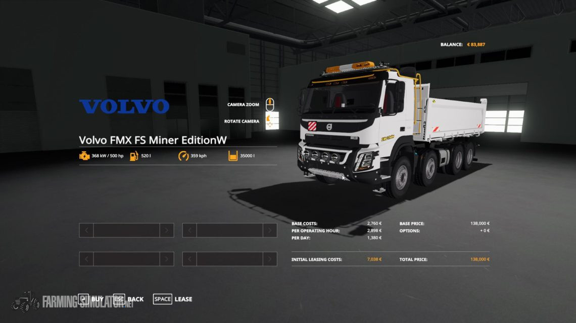 Volvo Fmx 8x4 Fs Miners White Ediiton V 10 Farming Simulator Mods 9450