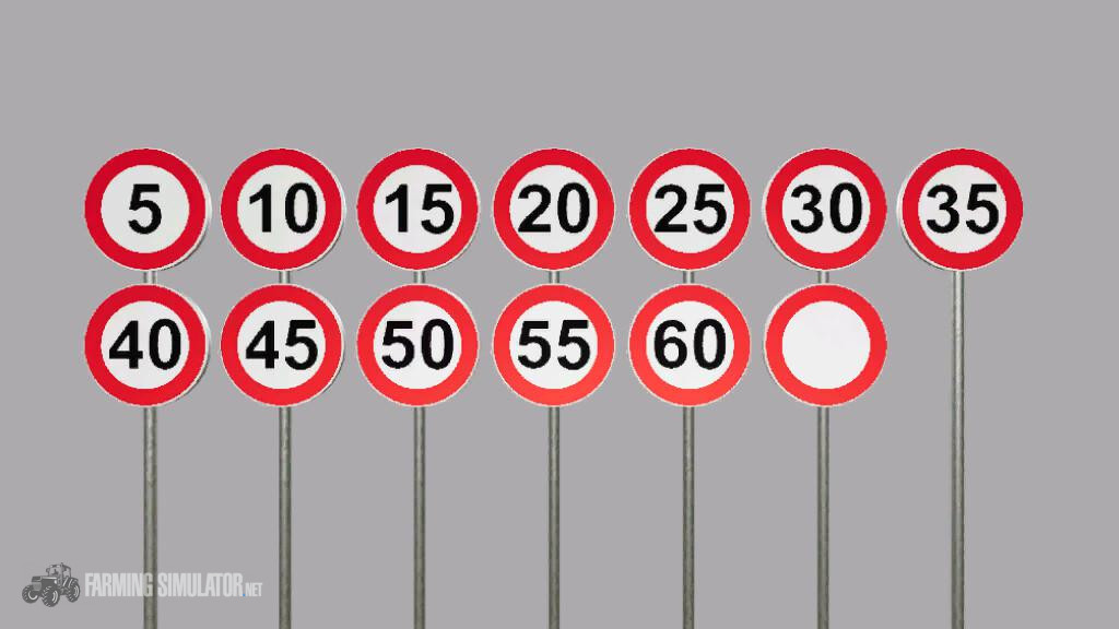 Speed Limit/Restriction Signs (Prefab) v 1.0.1.0 - FS19 Other