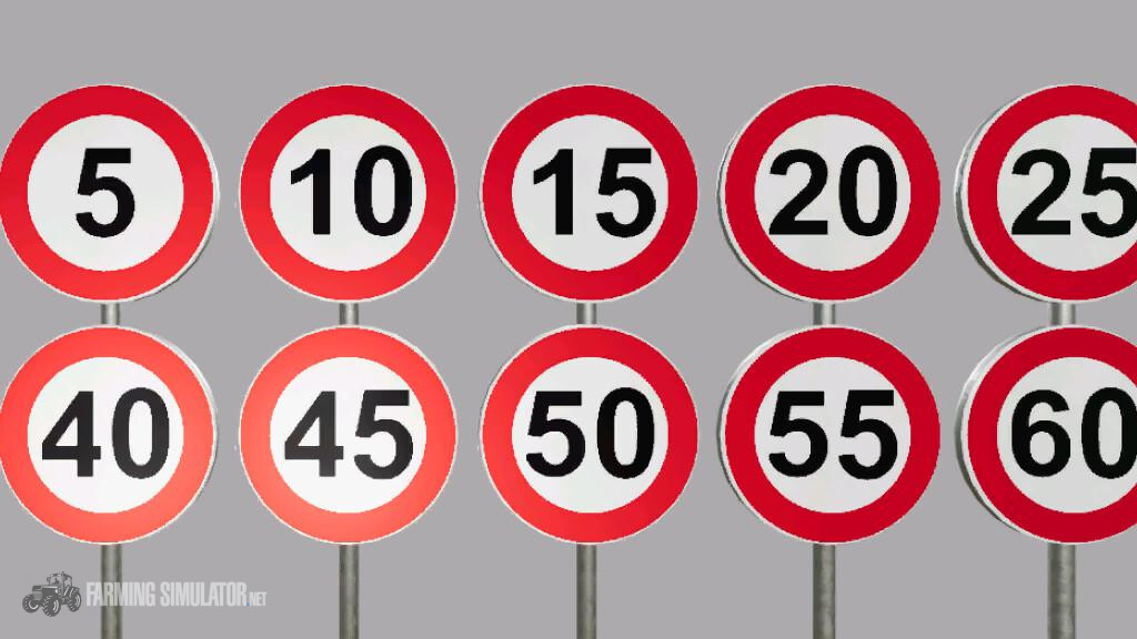 Speed Limit/Restriction Signs (Prefab) v 1.0.1.0 - FS19 Other