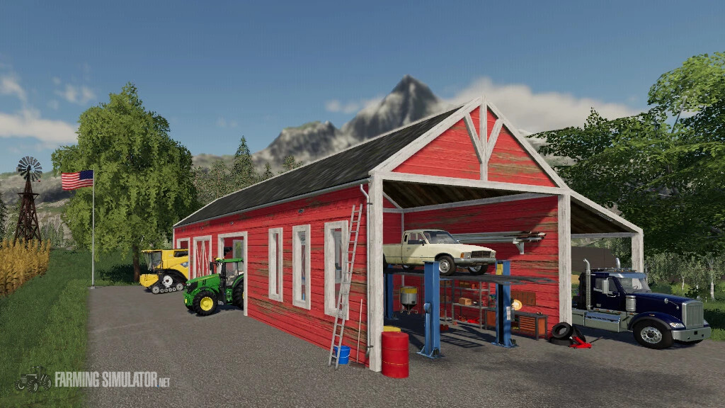 Agramark American-Style Garage Shed With Workshop v 1.0 - FS19 Objects