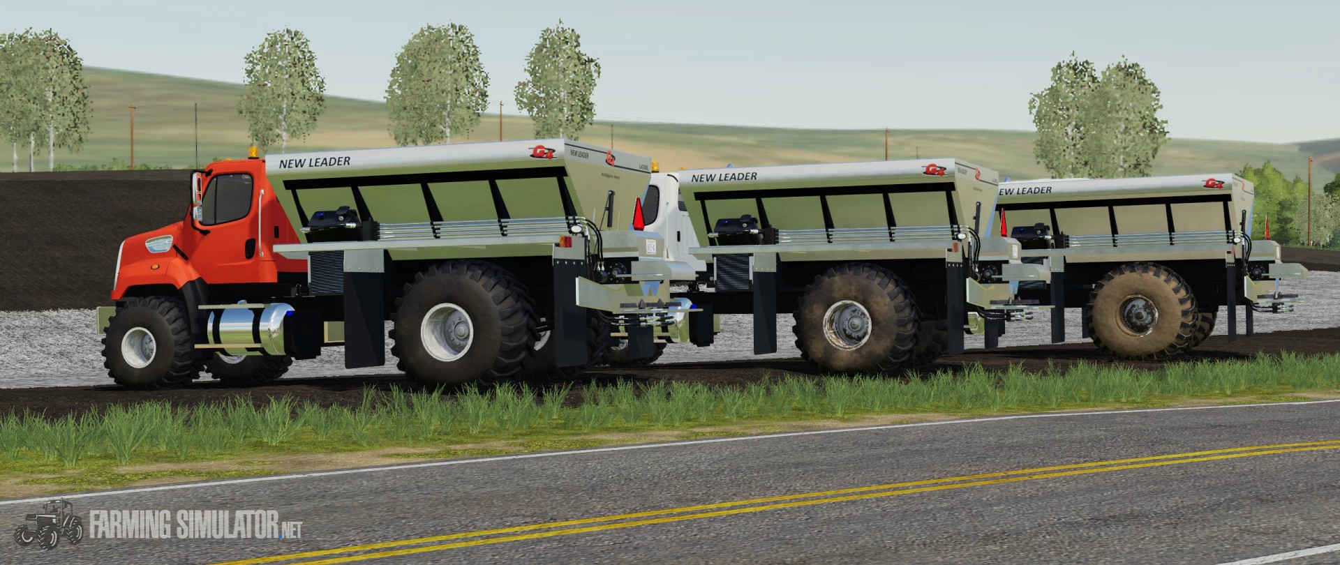 Freightliner 108sd With New Leader L4330g4 Lime Fertilizer Spreader V 10 Fs19 Trucks 6700